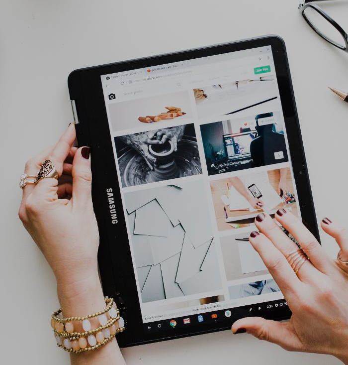 Shopify store design on a tablet